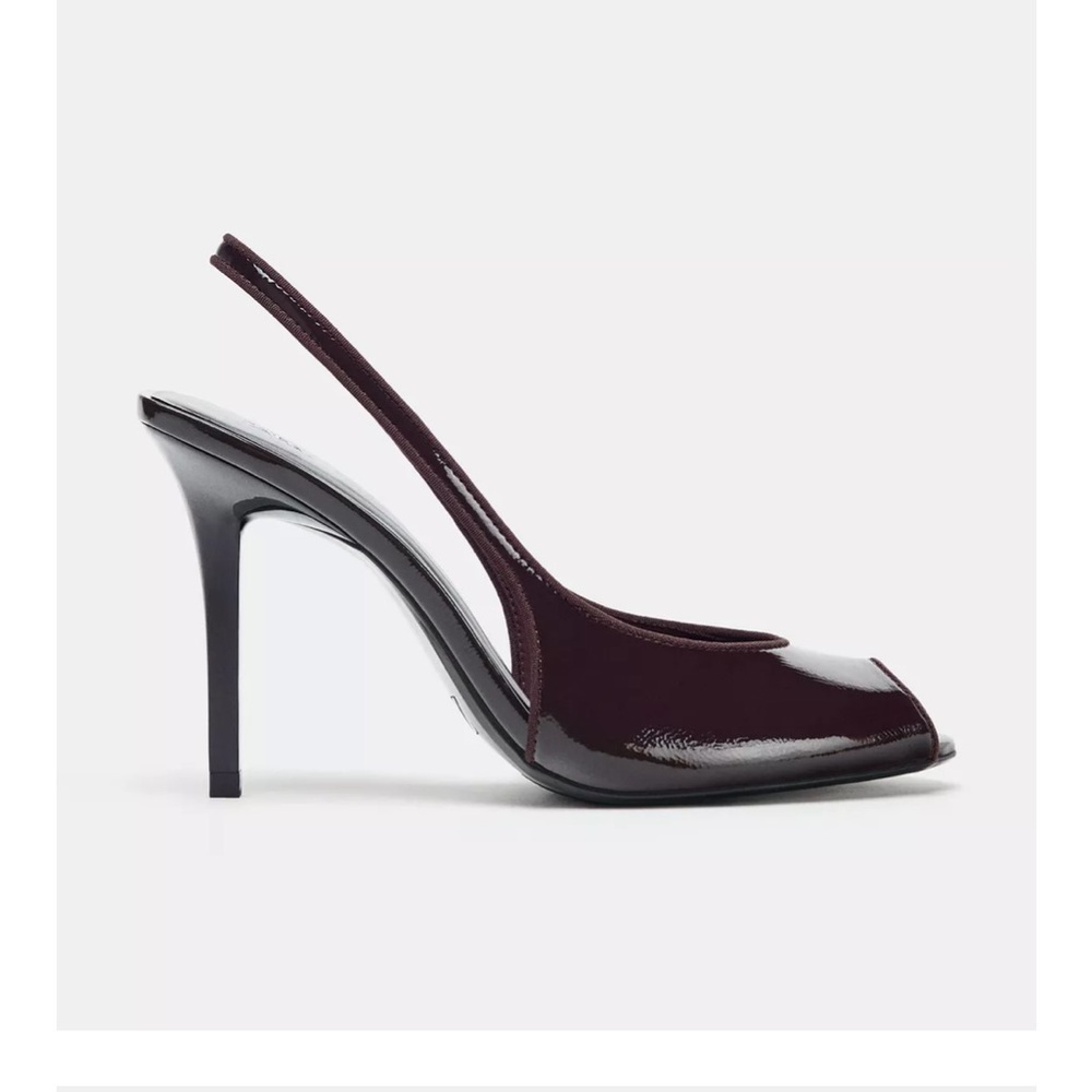 Zara Elegant Burgundy Slingback Heels